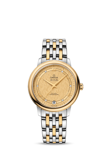 Omega De Ville Prestige Co-Axial 32.7 Stainless Steel / Yellow Gold / Vintage Champagne Silk / Bracelet